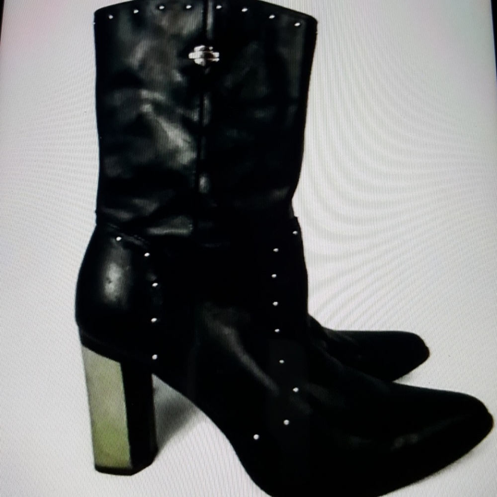 🐷HARLEY-DAVIDSON🐷MOTO LEATHER POINT HEEL BOOTS